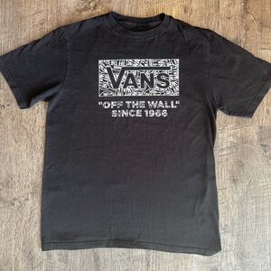 Vans Off The Wall Graphic Tee Youth XL Black Skate Streetwear Logo